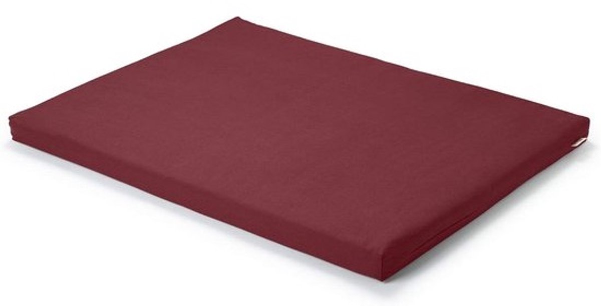 Meditatiemat Zabuton - Yoga vloerkussen - Comfortabel Mediteren - Biologisch katoen gerecyclede vulling - 90 x 70 cm - Tibetaans bordeaux