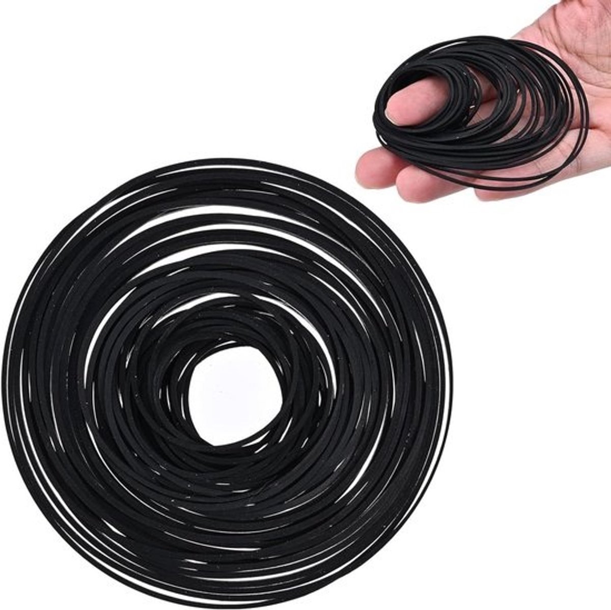 Aandrijfriemen Cassette - Rubber Riemen - Apparaten Repareren - Verschillende Maten - 50 Stuks - Zwart