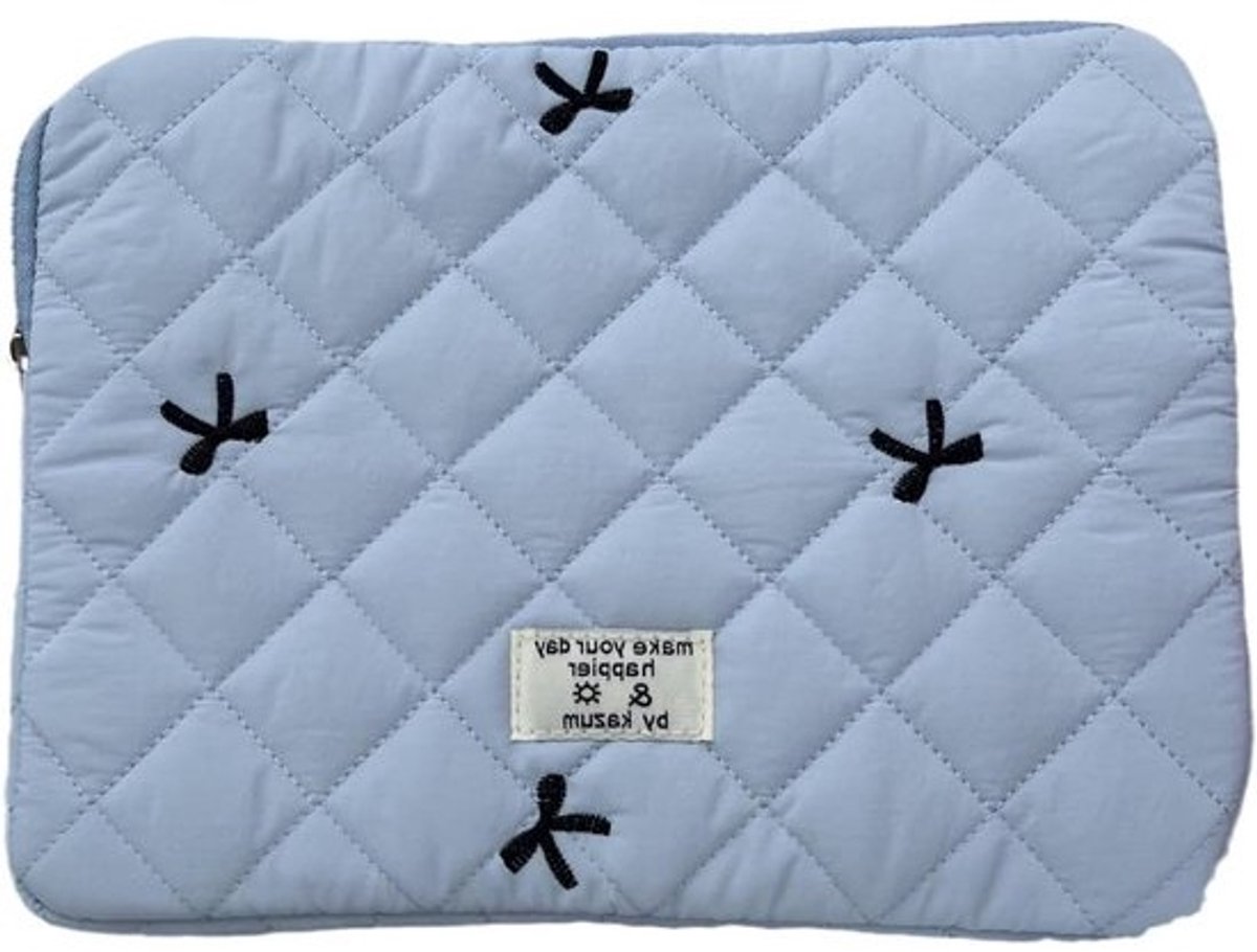 Laptophoes Puffy - Casual Tas - Laptop Bescherming - Zachte Pluche Stof - 15 Inch - Roze