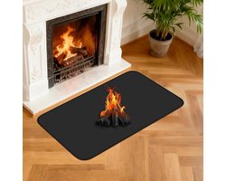 Vuurvaste Haardmat - Vlamvertragende mat - Brandwerende mat - Hittebestendige haard - Haardmatten - Kachel accessoire - vloerbescherming - voor kachels en houtkachels - 100 x 60 cm - zwart