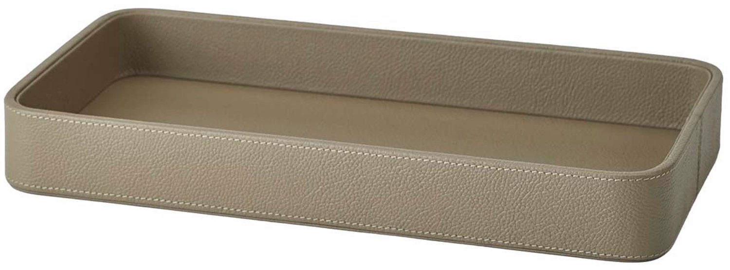Lotus Tray Taupe | Lichtgrijs / Beige | Leer