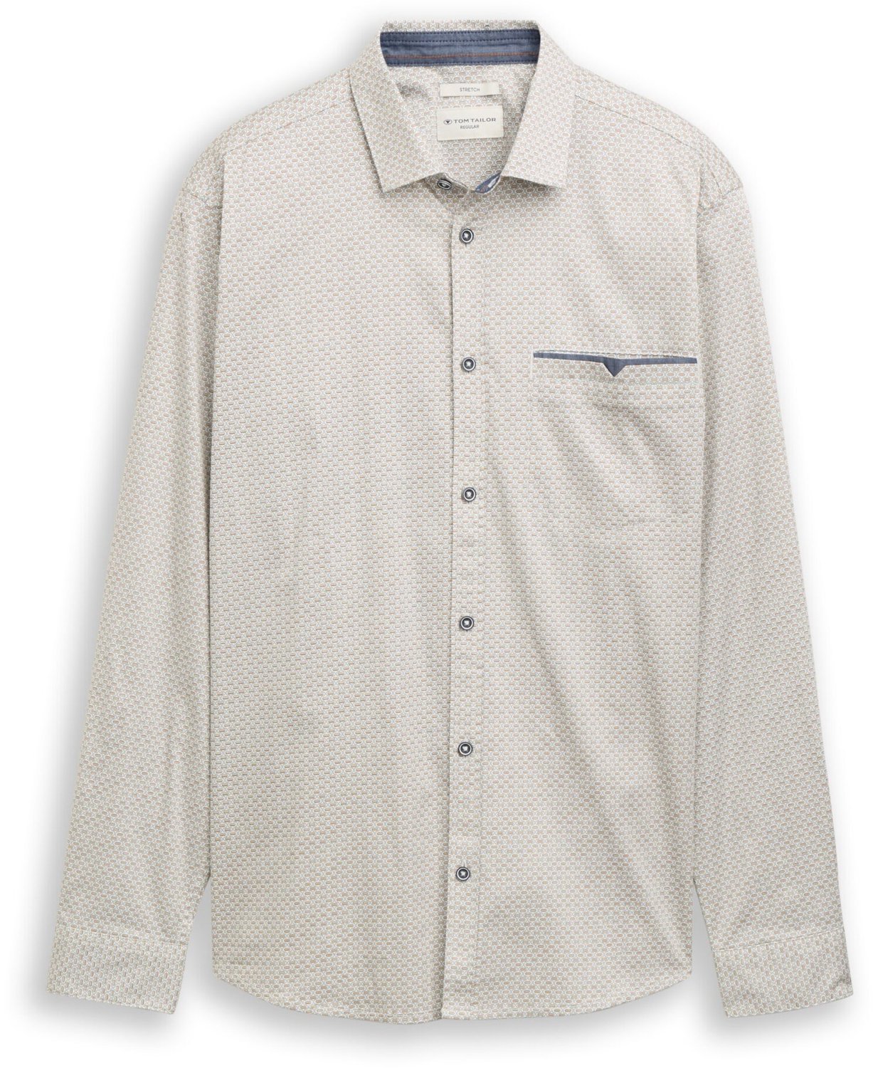 Tom Tailor - Heren hemd - Maat S - Mannen - Beige - katoen