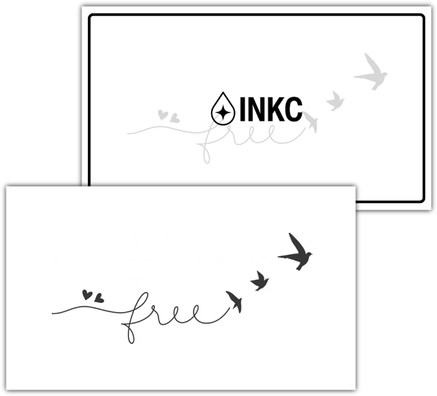 INKC - Tijdelijke Tattoo - Free Birds - Nep Tattoo - Plak Tattoos - Blijft tot 2 weken - 8 x 11cm
