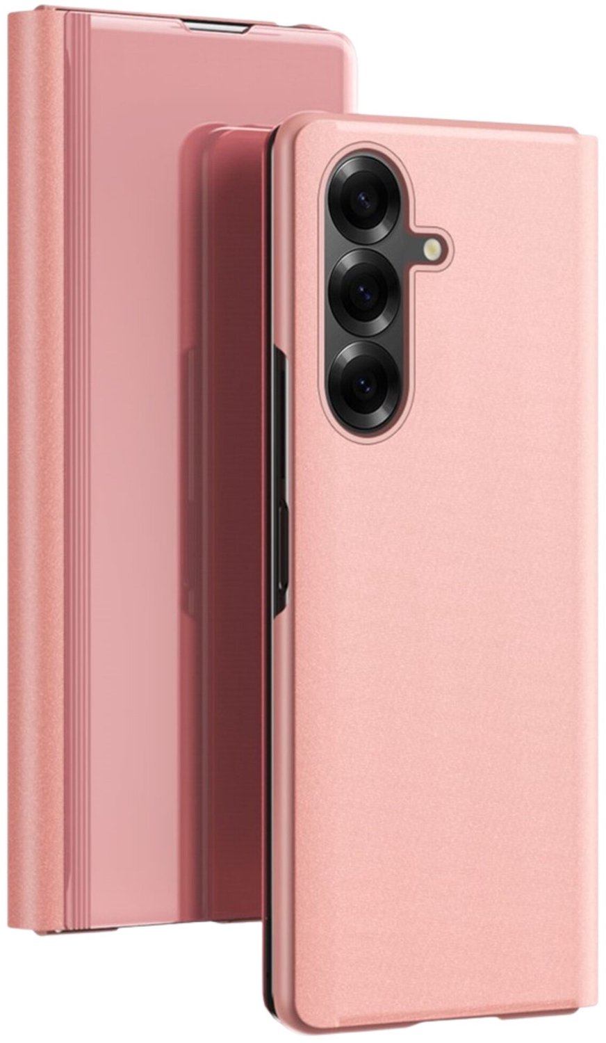 Casety Geschikt voor Samsung Galaxy Z Fold 8 Ultra - Window view cover hoes - Rose Goud
