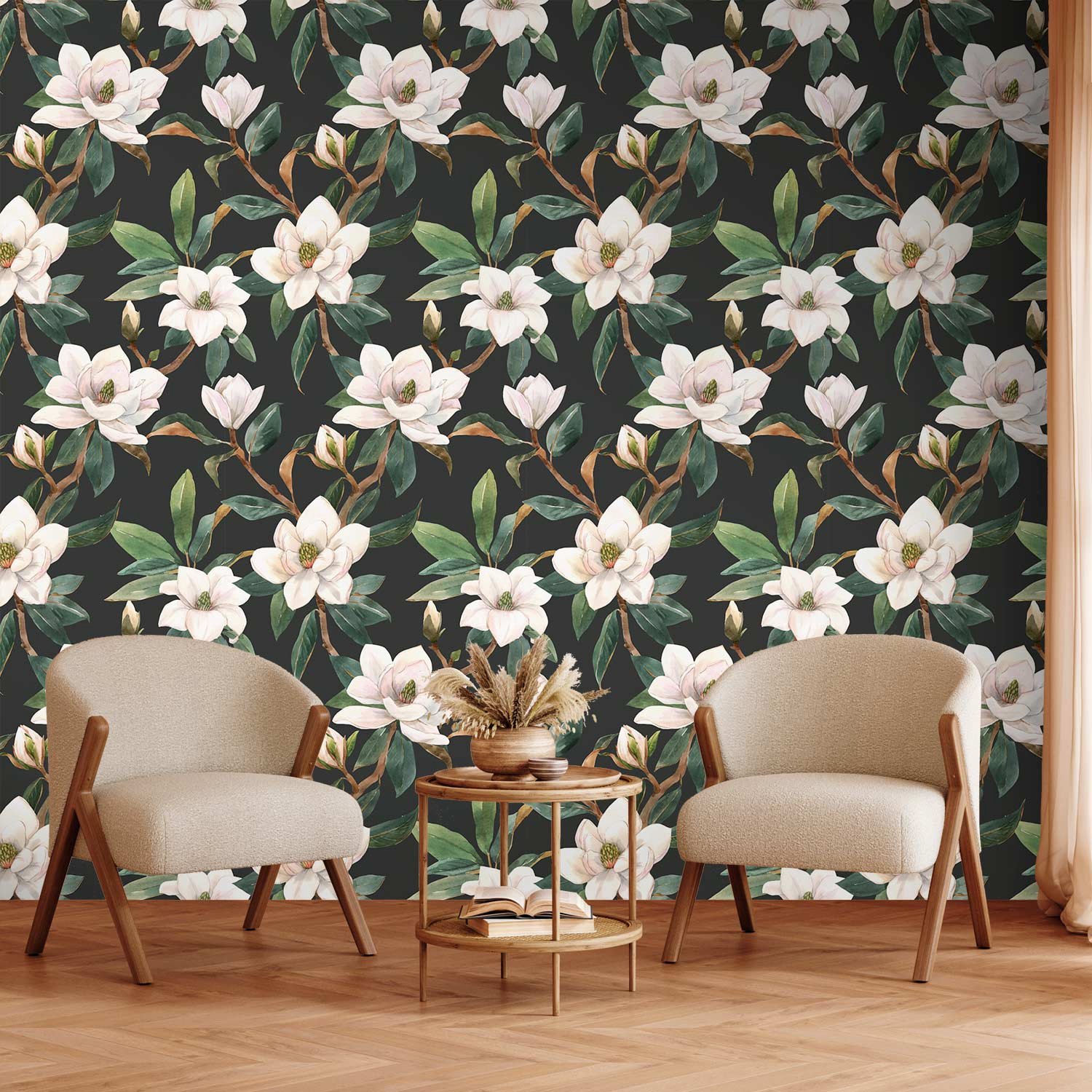 Behang - White Magnolias