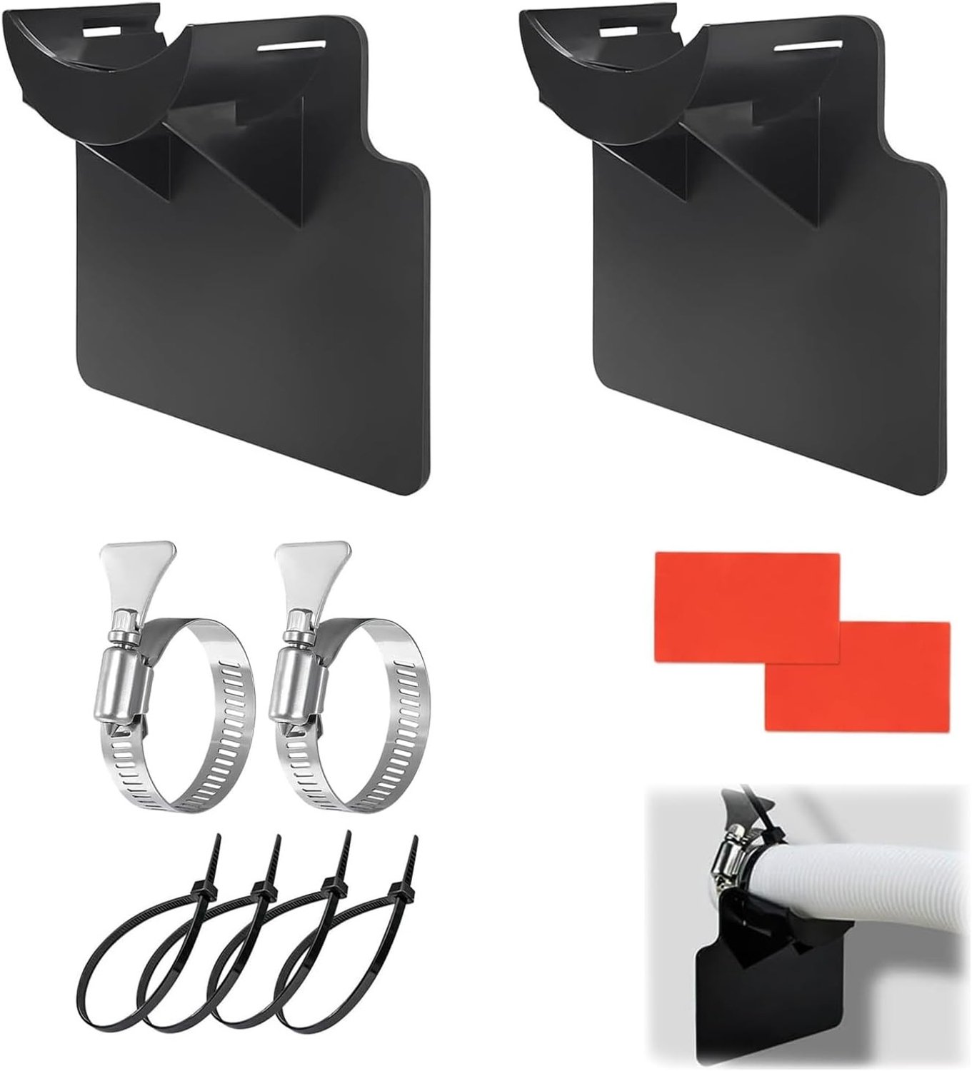 Plastic Pool Slanghouders met RVS Slangklem en Kinkbescherming - Set van 2 voor Zwembadaccessoires, Duurzaam en Antislijtage