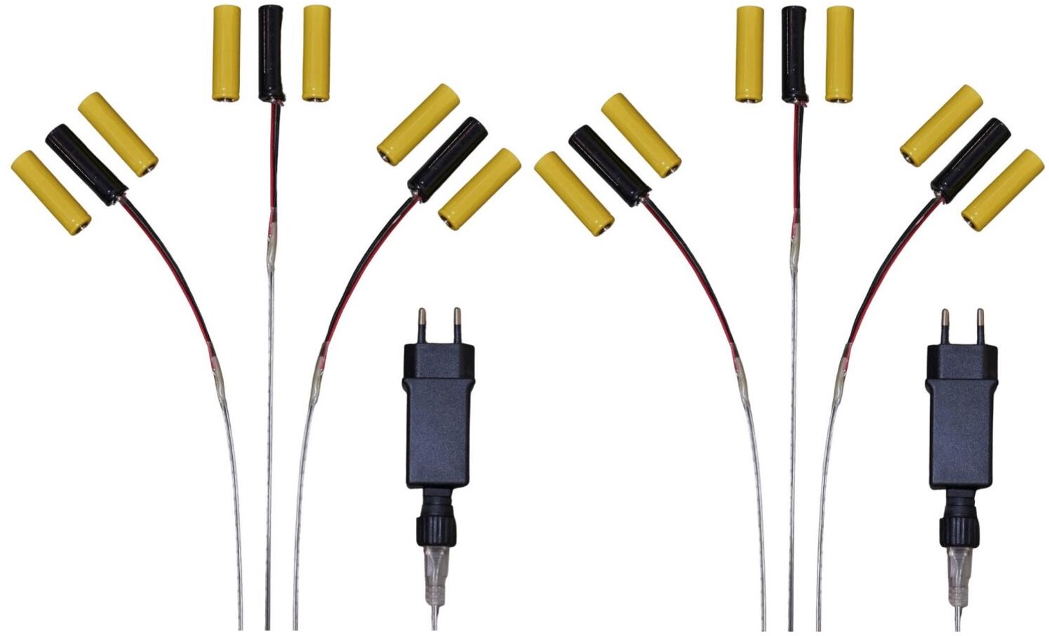 Batterijvervangers - voor 2x AA batterijen - 6 apparaten - Batterij Eliminator - batterij adapter
