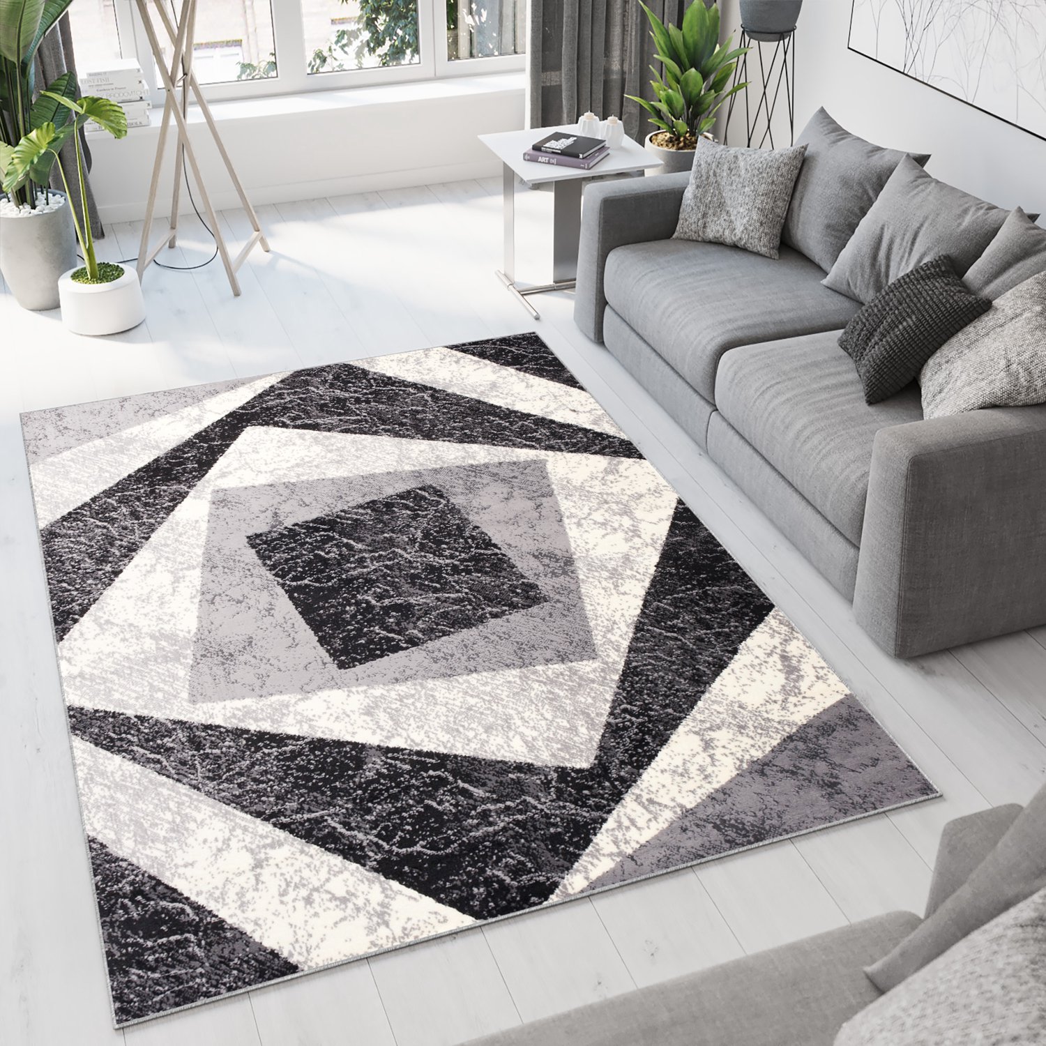 Tapiso Dream Vloerkleed Grijs Modern Geometrisch Woonkamer Tapijt, foto 2