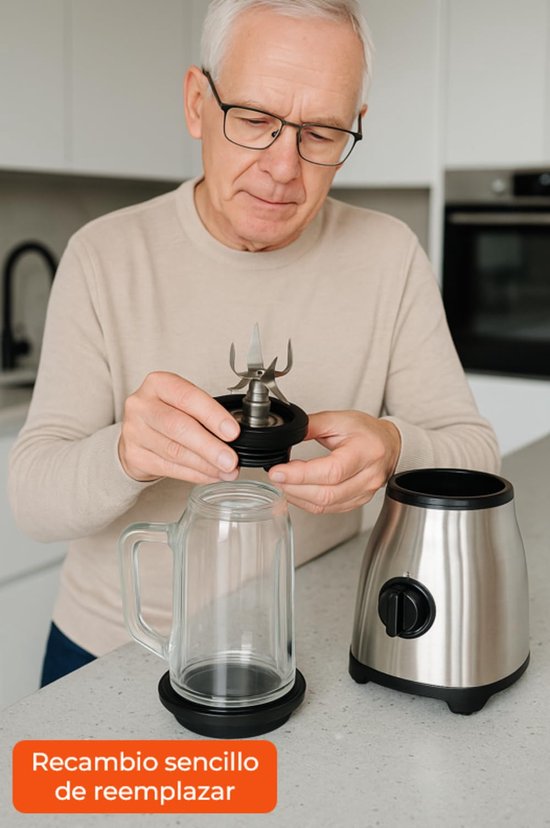 Blendermes - 6-puntig - RVS - Vervangingsmes — afbeelding 3