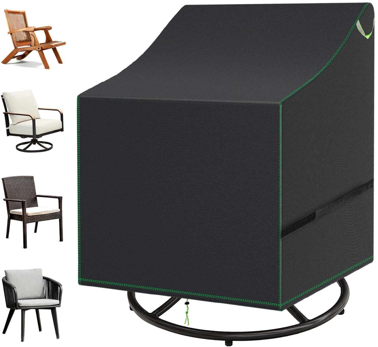 Famanu Tuinstoelhoes van 420D Oxford-stof, winddicht en anti-UV, beschermhoes voor tuinstoelen, waterdicht, ideaal voor het hele jaar door gebruik in de tuin of op het terras wit