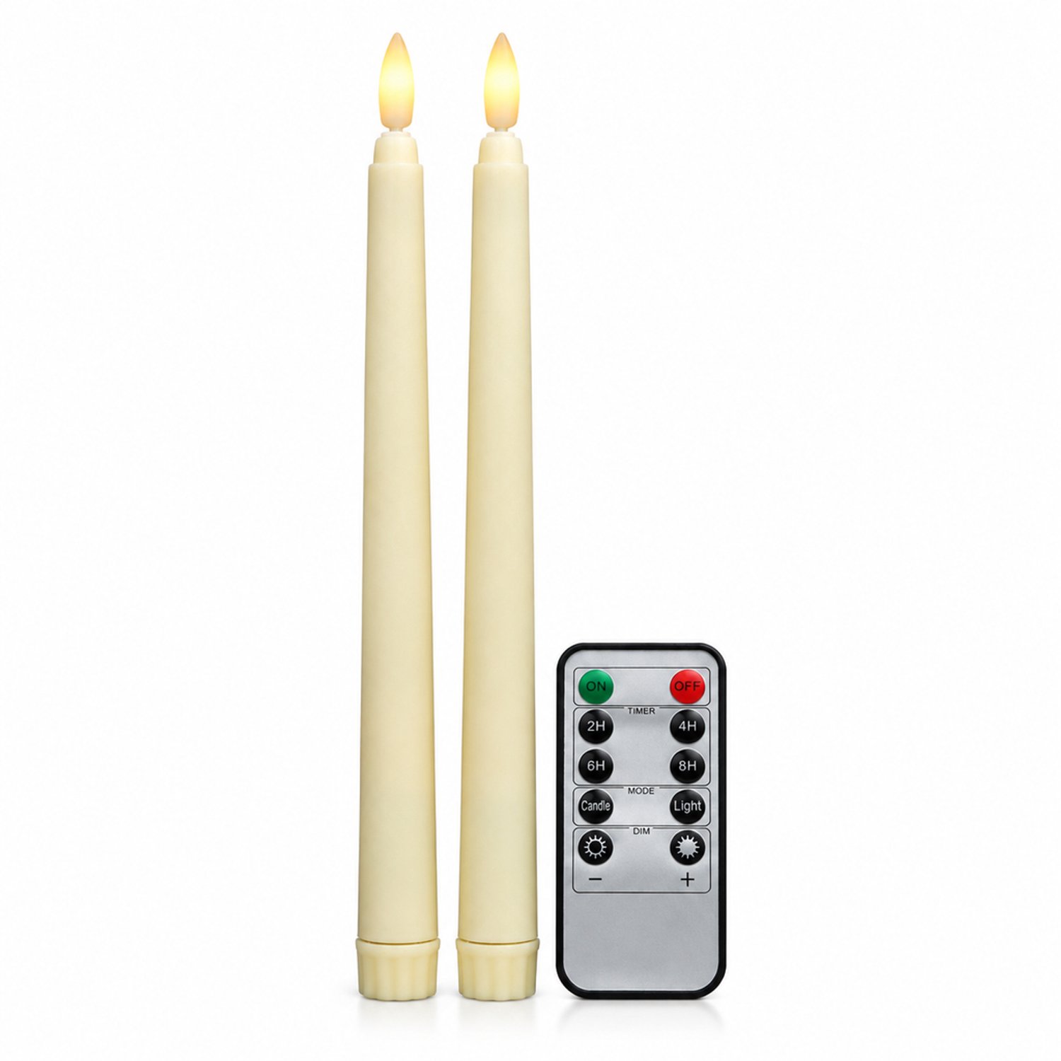 SWGOTA led kaarsen - 1 stuk, ivoorwit, gladde lange kaars met puntvormige top, met afstandsbedieningsfunctie, zonder afstandsbediening