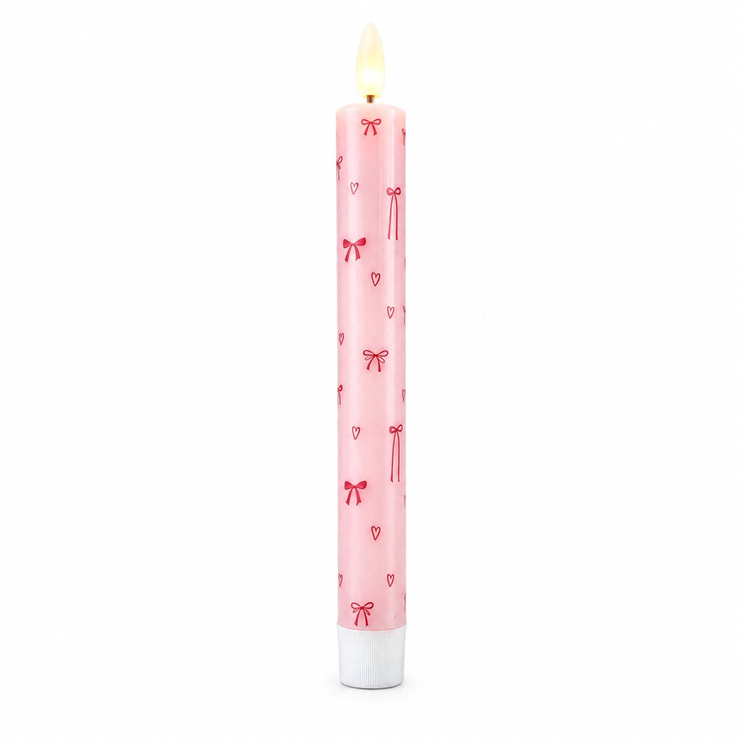 SWGOTA led kaarsen - 3 stuks per doos - roze met strikjes en hartjes - echte paraffinewas en warm licht