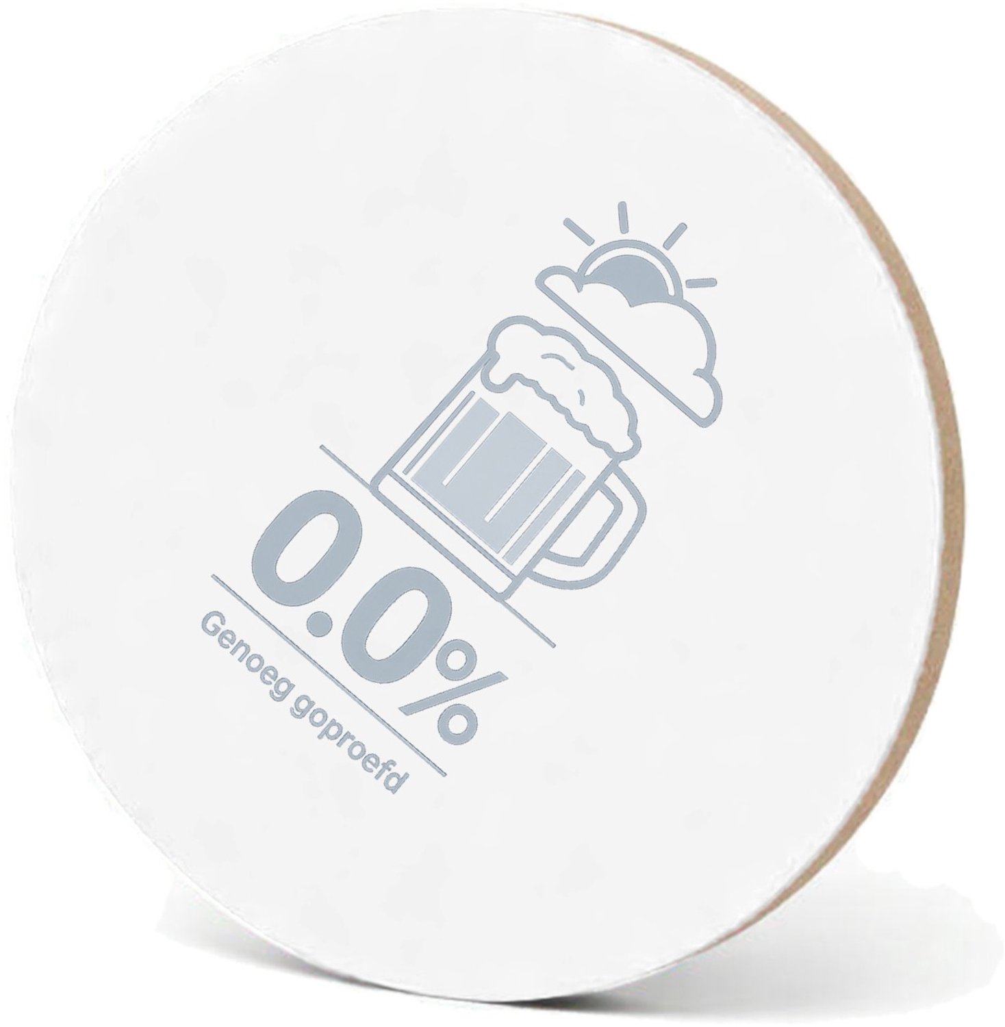 Mr Cadeautjes MDF fotolijst - design Een weerbericht-grap rond koffie in plaats van bier, met een | cadeau Wit