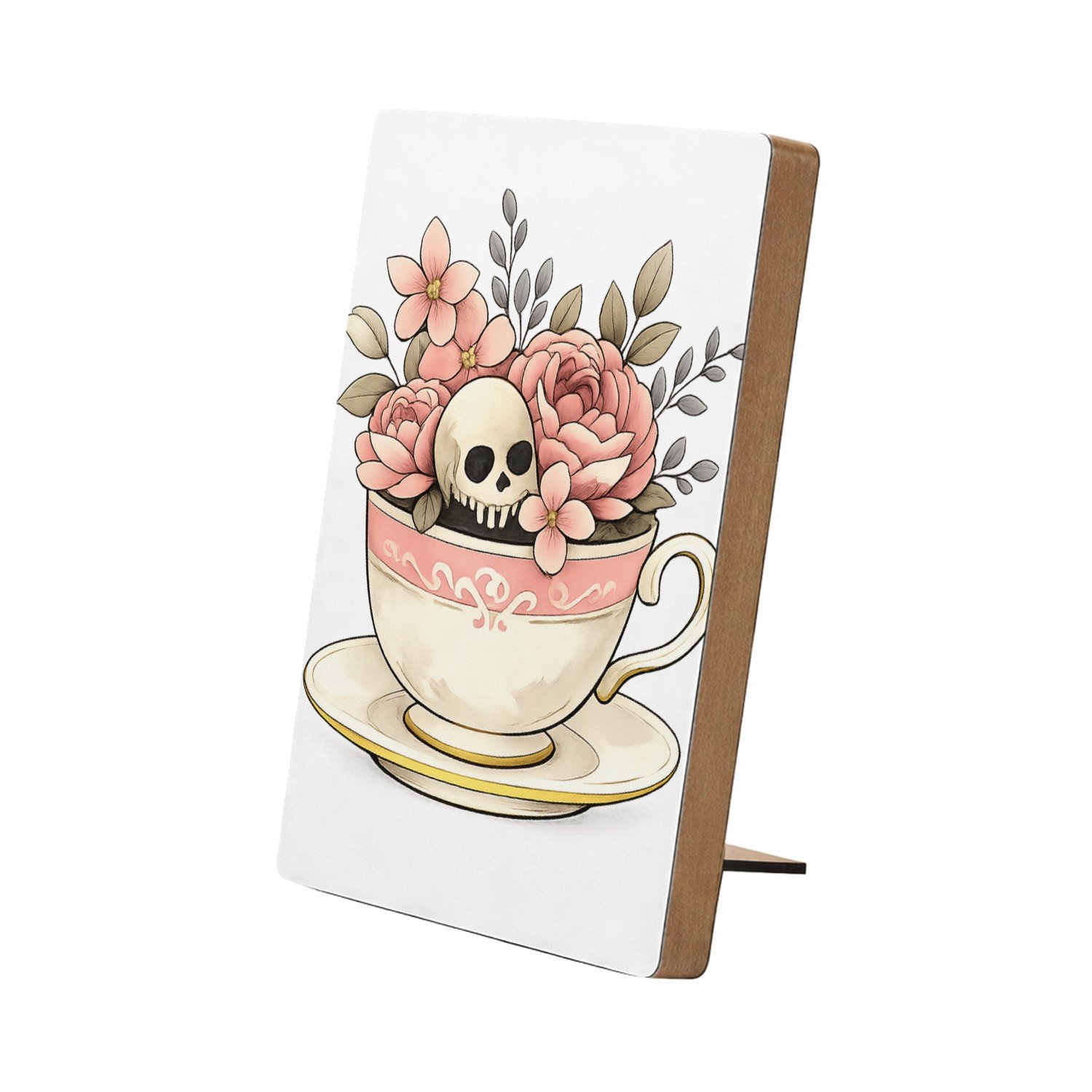 Mr Cadeautjes Glasframe/MDF 12,7 x 17,8 - design Een vrolijk botanisch contrast tussen iets zachts en iets on | cadeau Wit