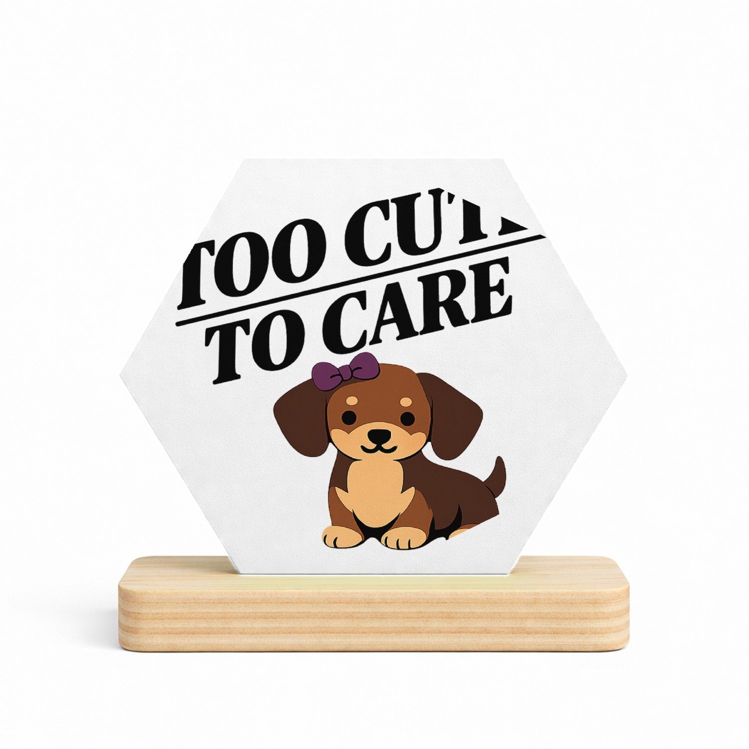 Mr Cadeautjes MDF fotolijst/inleg hexagon 14 x 13 - design Eigenzinnige quoteprint met een andere huisdierheld en een s | cadeau Wit