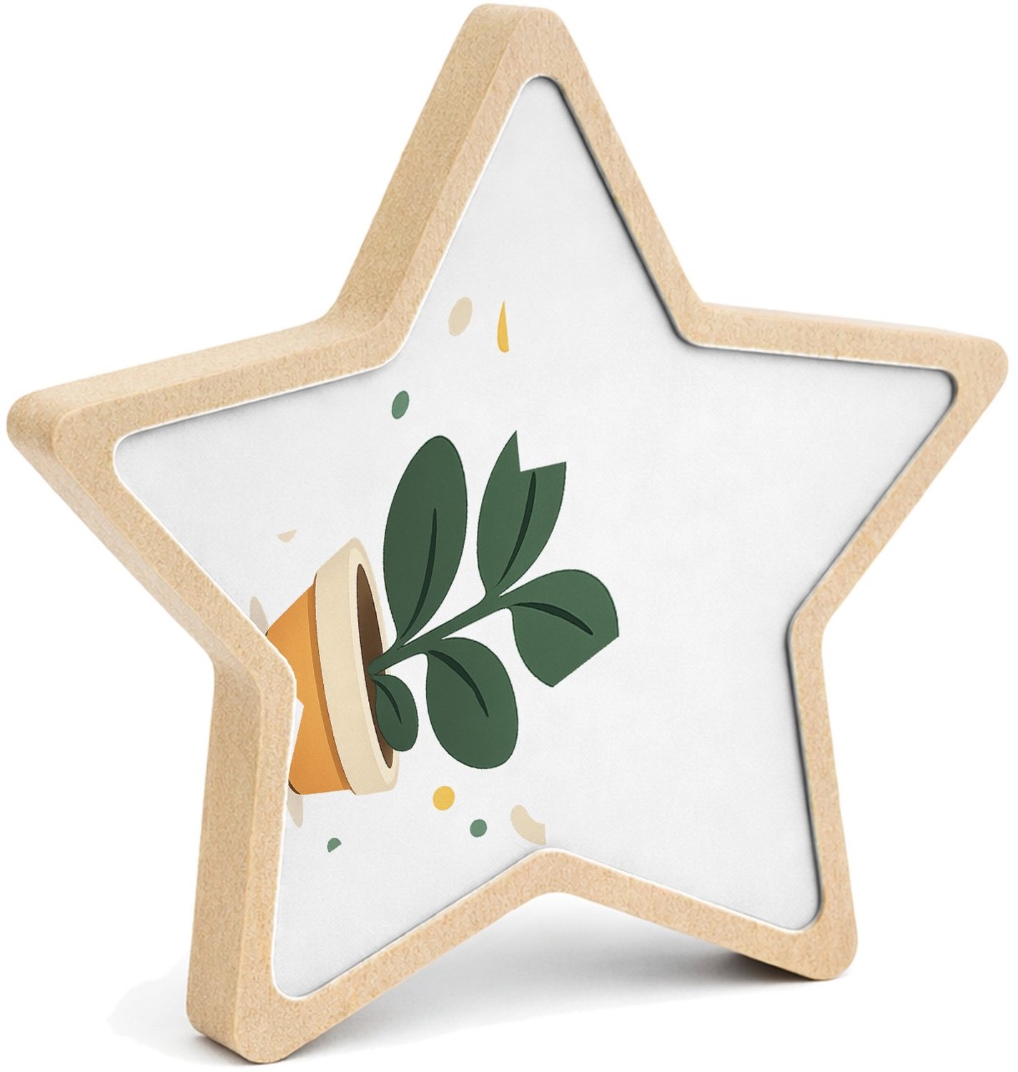 Mr Cadeautjes MDF fotolijst ster 14 x 13,5 - design Een vrolijke bedankmok met een kleine, centraal geplaatste i | cadeau Wit
