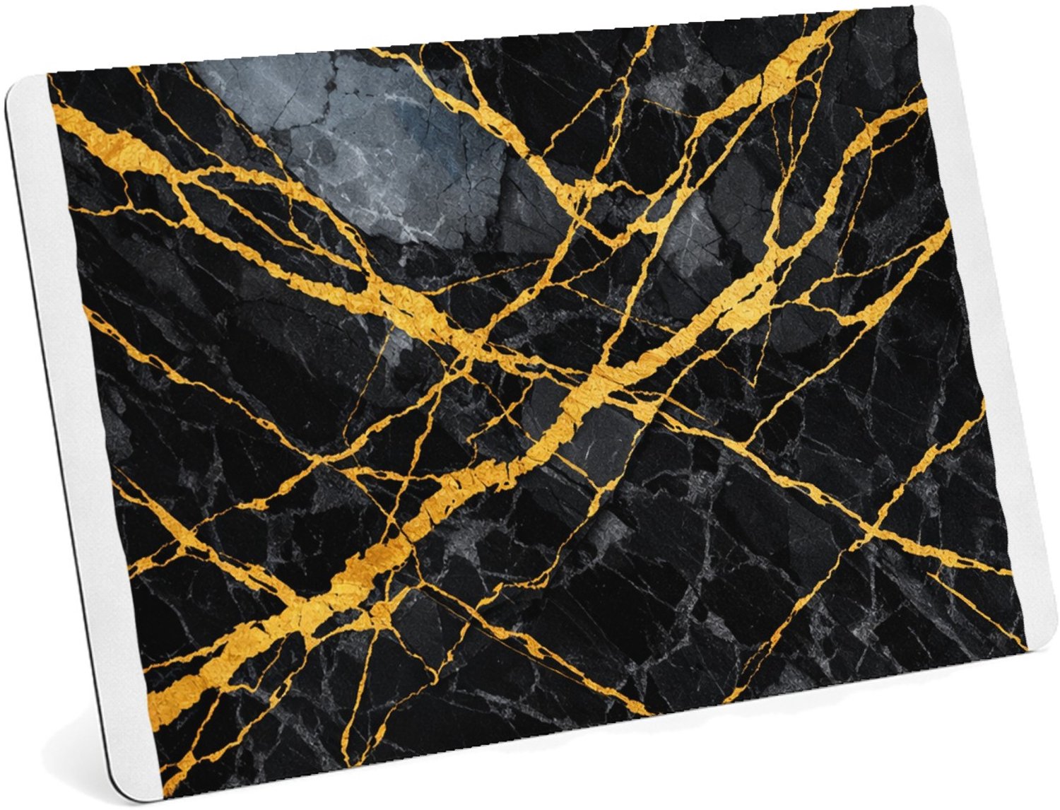 Mr Cadeautjes MDF magnetische fotolijst 28 x 19 - design Luxe nachtelijke steentextuur met subtiele botanische glans | cadeau Wit