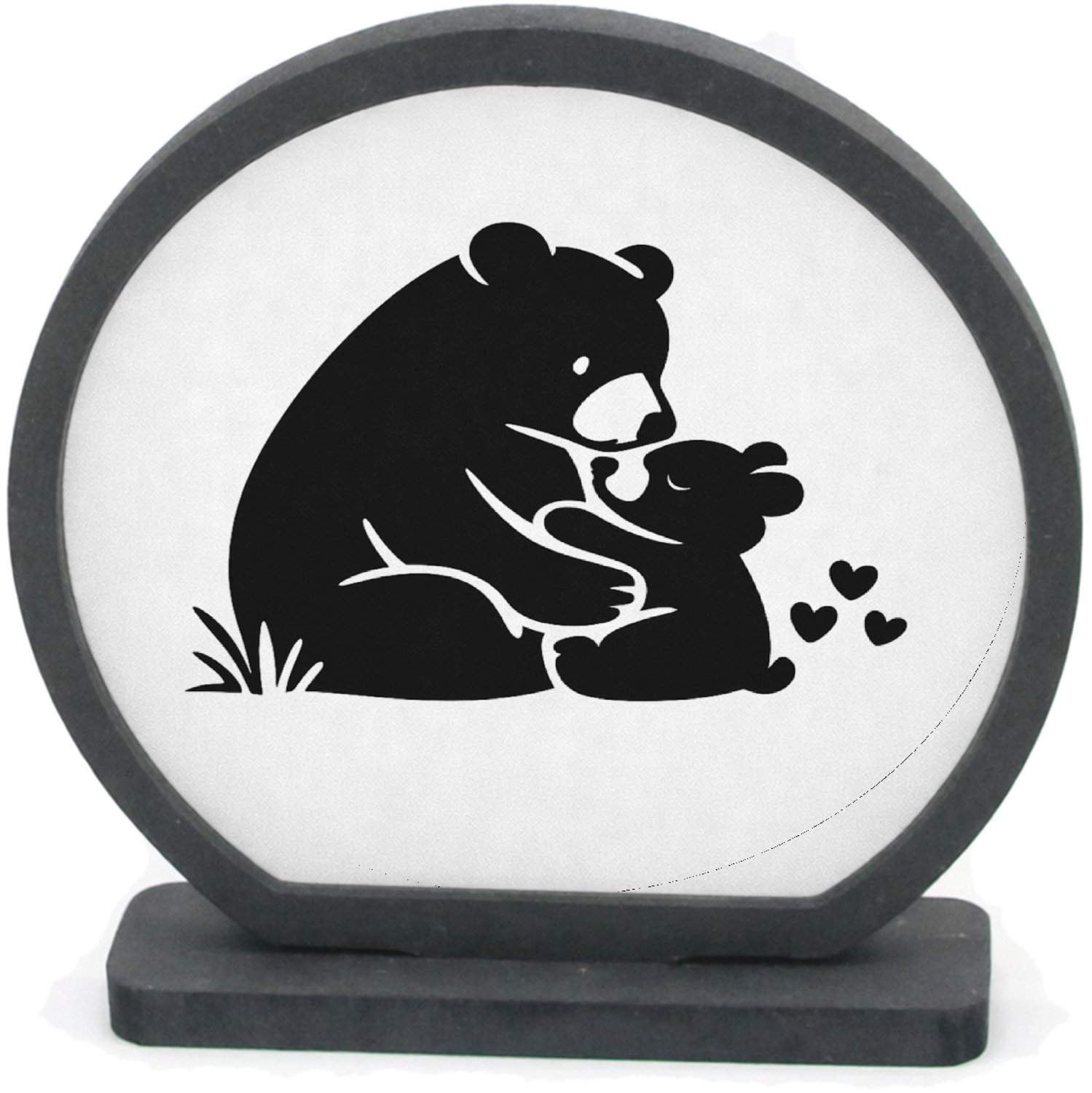 Mr Cadeautjes Houten fotolijst rond met MDF inleg - design Liefdevolle complimenten in een compacte typografische poste | cadeau Wit