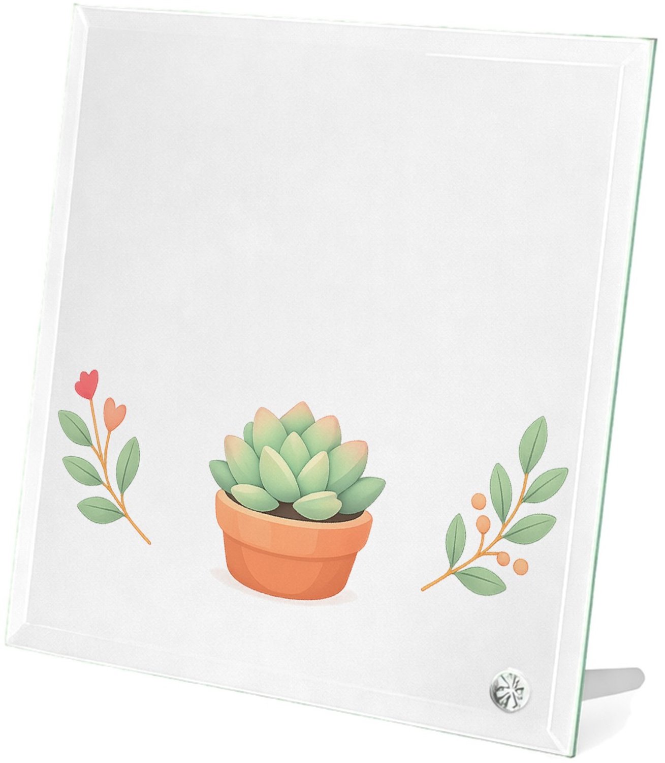 Mr Cadeautjes Glasframe 20 x 20 - design Een compacte positieve quote rond een rustige botanische com | cadeau Wit
