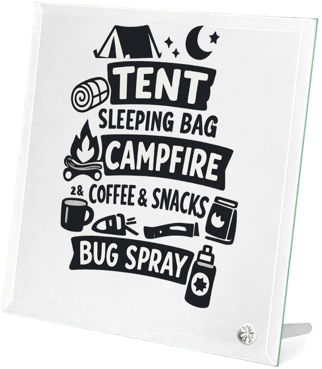 Mr Cadeautjes Glasframe 20 x 20 - design Een compacte humorprint over strandcomfort met dezelfde lijs | cadeau Wit