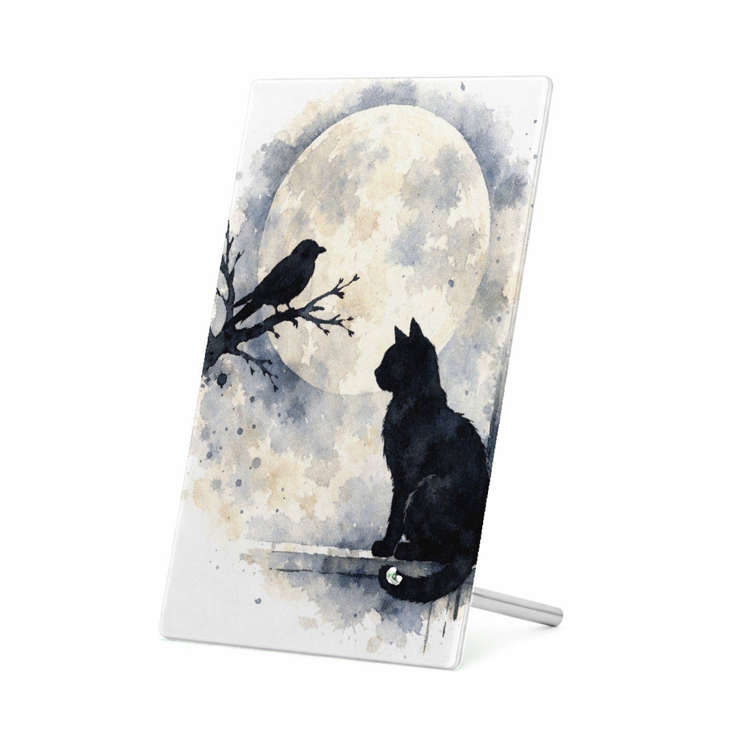 Mr Cadeautjes Glasframe 11 x 16 - design Een donker, elegant natuurbeeld met een andere hoofdvorm en | cadeau Wit