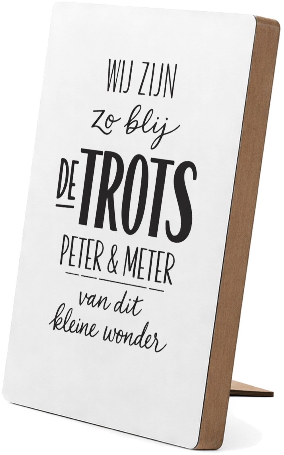 Mr Cadeautjes Glasframe/MDF 12,7 x 17,8 - design Een minimalistisch babycadeau met speelse typografie en een | cadeau Wit
