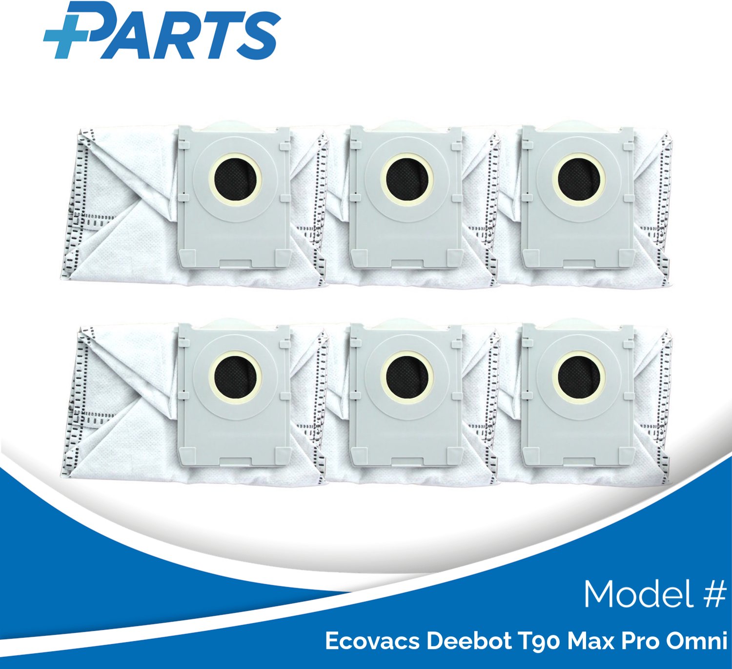 Plus.Parts Ecovacs Deebot T90 Max Pro Omni Stofzakken (6 Stuks, Plus.Parts® alternatief voor DDB030046) Overig
