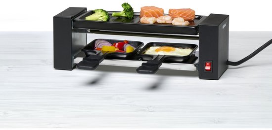 alpina Raclette Gourmet Set - 400 W -Raclette en Grill - Anti-Aanbaklaag - RVS - Makkelijk Meenemen - Zwart — afbeelding 2
