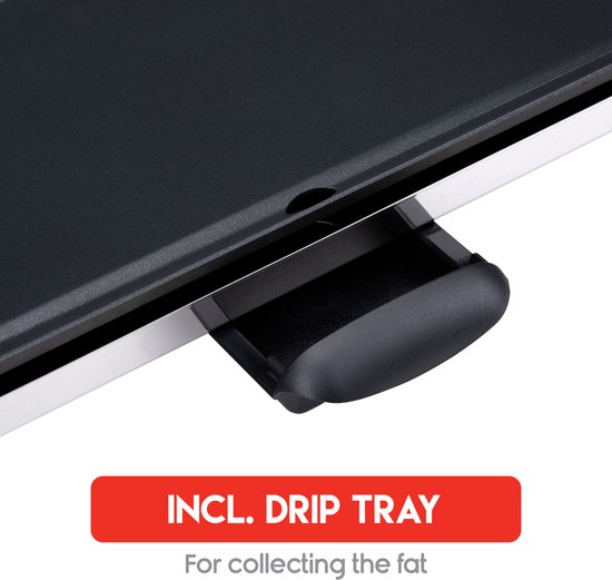 alpina Teppanyaki Bakplaat 2000W - Gourmet Grillplaat XL - Tafelgrill met Instelbare Thermostaat - Grill Plaat 70 x 23 cm - voor 4 tot 6 Personen - Anti-Aanbaklaag - RVS — afbeelding 3