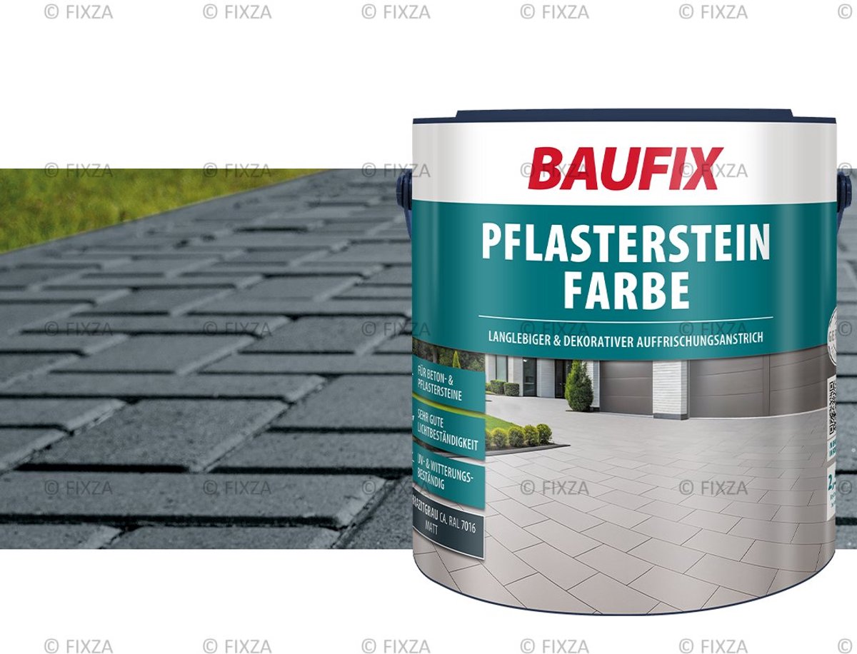 BAUFIX Bestrating Verf – Antracietgrijs – Mat – 5L – Betonverf Buiten voor Tuintegels, Terras en Oprit – Slijtvaste Steenverf