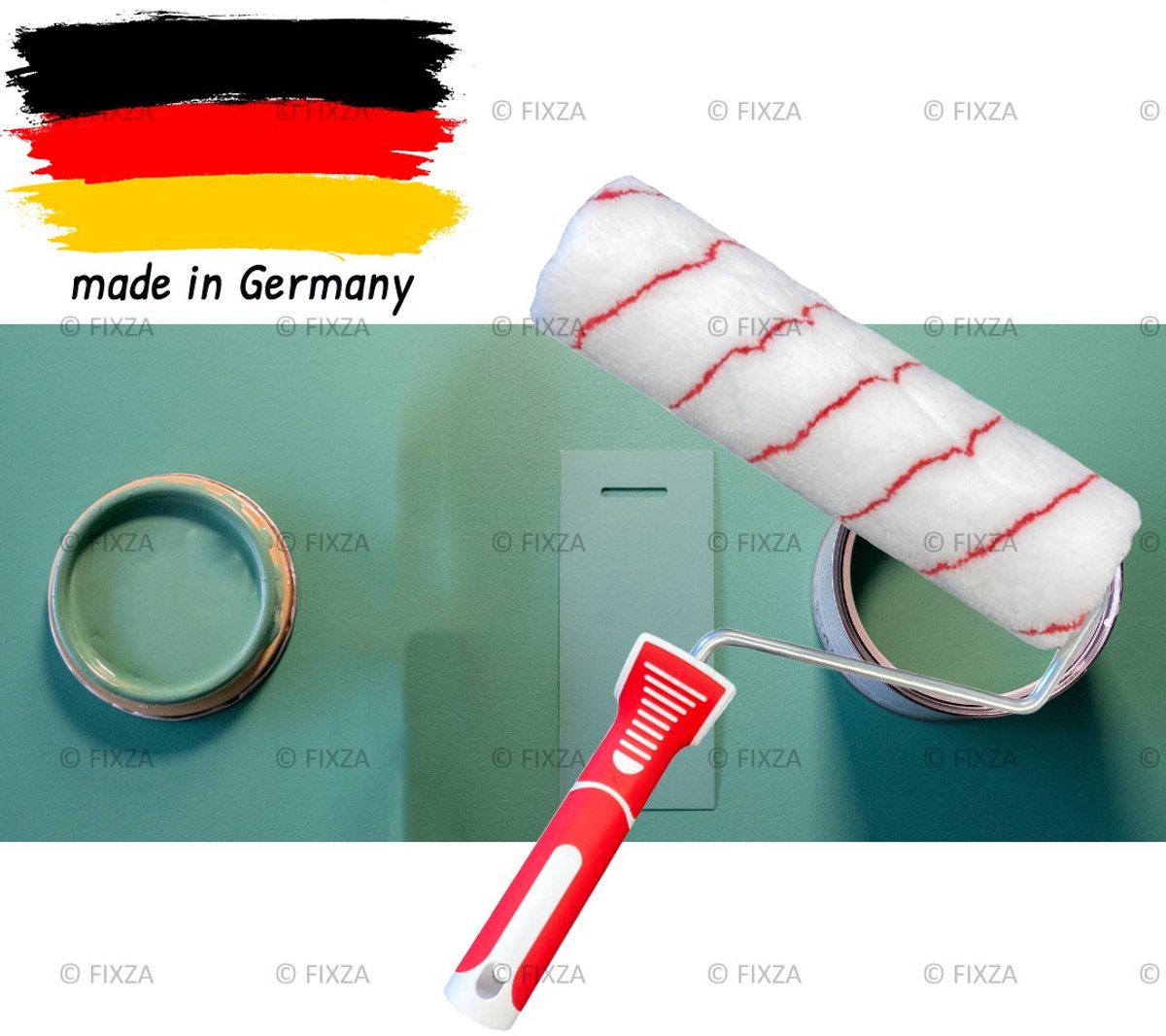 Muurverfroller 25 cm voor Gekleurde Muurverf – Anti-Spat Laagpolige Roller – Comfortgreep – Professionele Schilderskwaliteit – Voor Muren & Plafonds Binnen