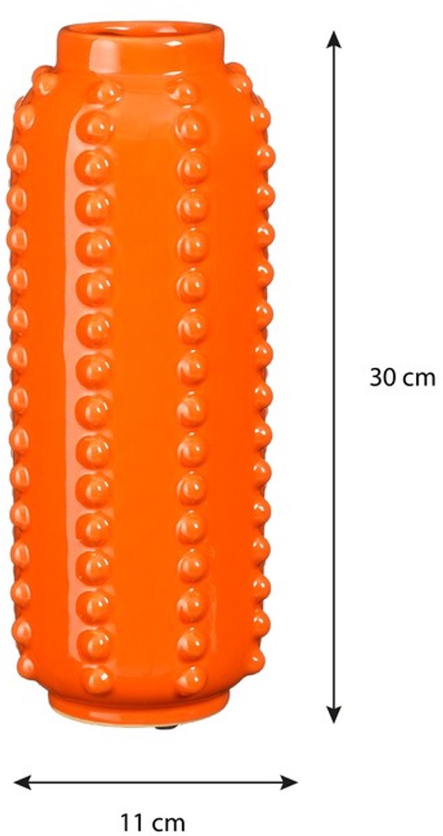 Mica Decorations Boaz Vaas - H30 x Ø11 cm - Keramiek - Oranje