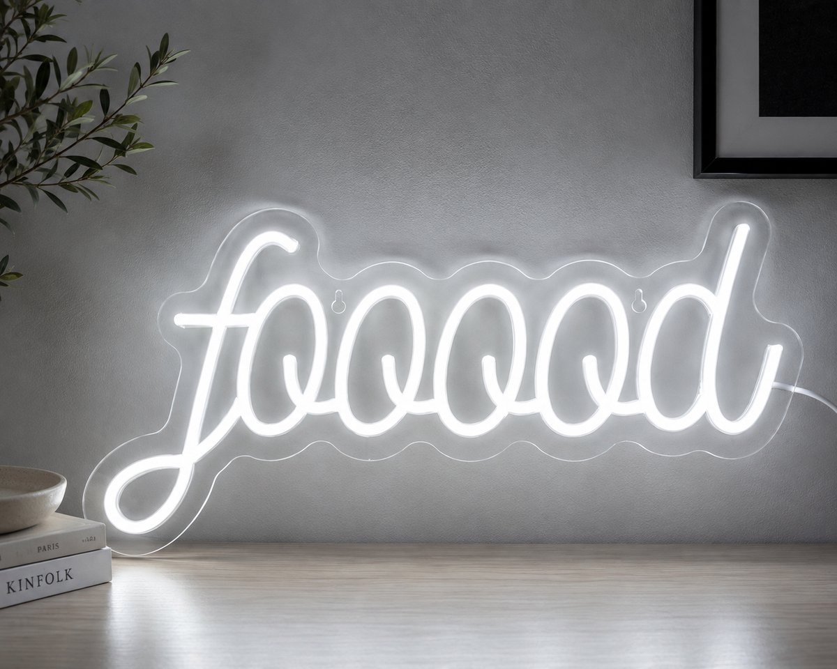 ZoeZo Neon Wandlamp Food - Neon verlichting - Sfeerverlichting - LED lamp - Neonlicht - Neon Sign - USB - Groen
