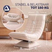 Casaria Relaxstoel met Verstelbare Rugleuning – Cord Crème