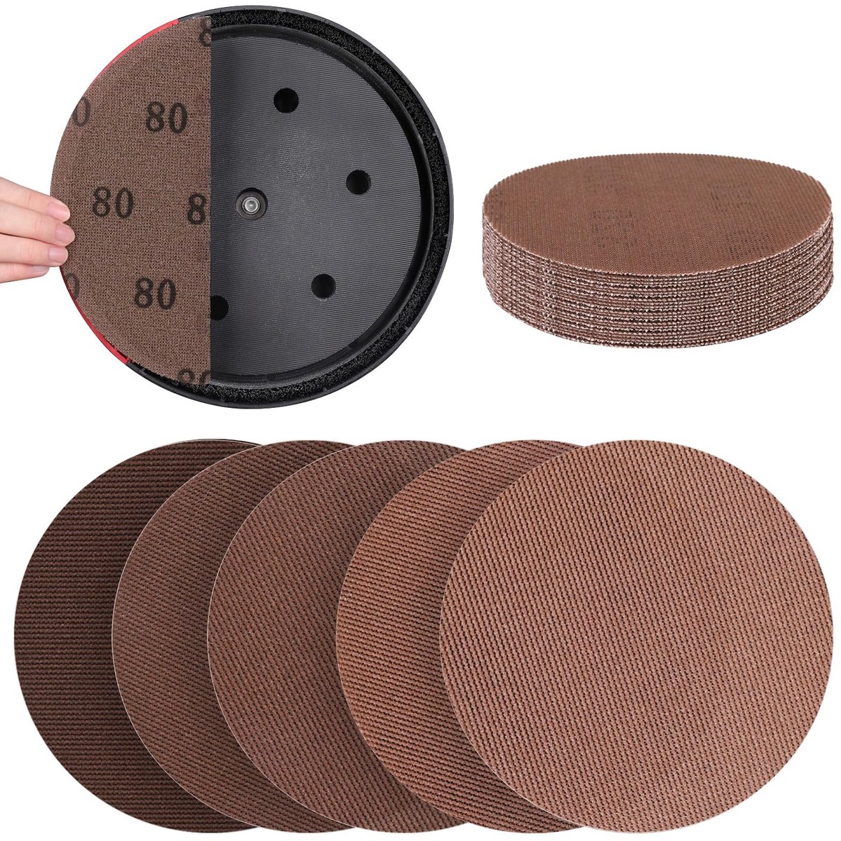 Elzusha - Schuurdiscs Set van 25 Stuks - 225 mm voor Diverse Schuurmachines