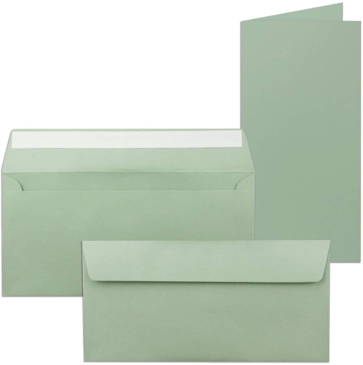 Elzusha - Set van 50 Vouwkaarten met Enveloppen - Eucalyptus Groen