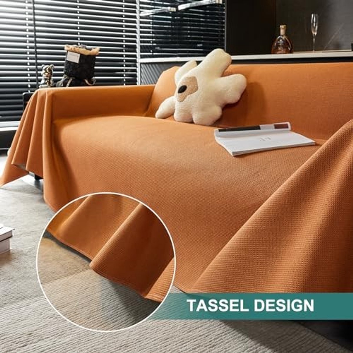 Elzusha - Waterdichte Sofa Towel in Caramel, Anti-Slip en Beschermend