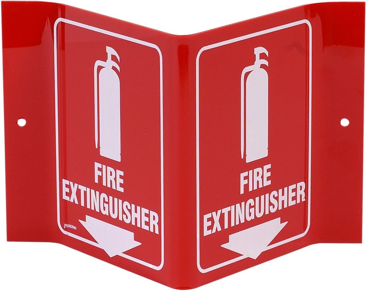 Elzusha - Waarschuwingsbord Brandblusser met Pictogram - 15 x 23 cm