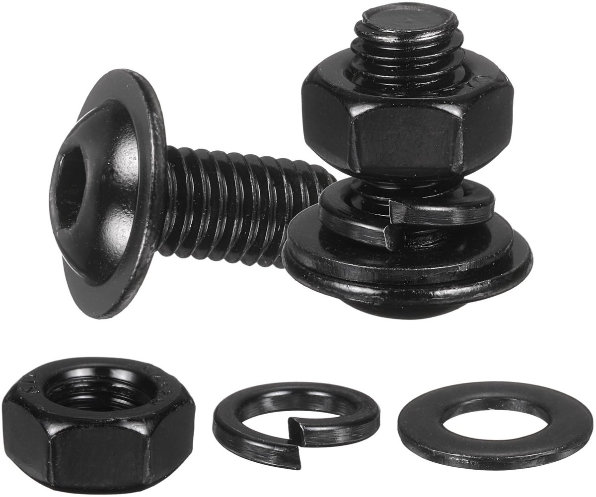 Elzusha - Set van 20 Zwarte RVS Hex Schroeven M8 x 18mm