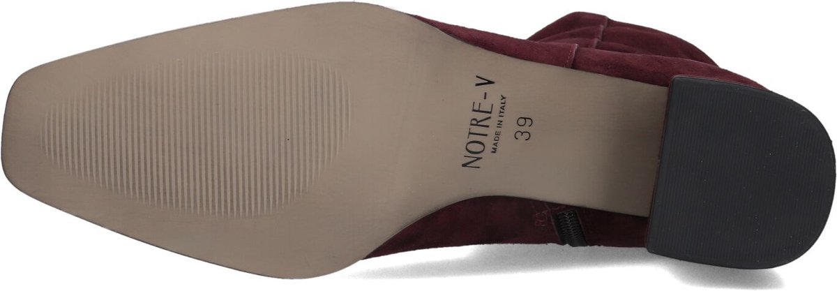 Notre-V 4340 Enkellaarsjes - Enkelboots met rits - Dames - Rood - Maat 38