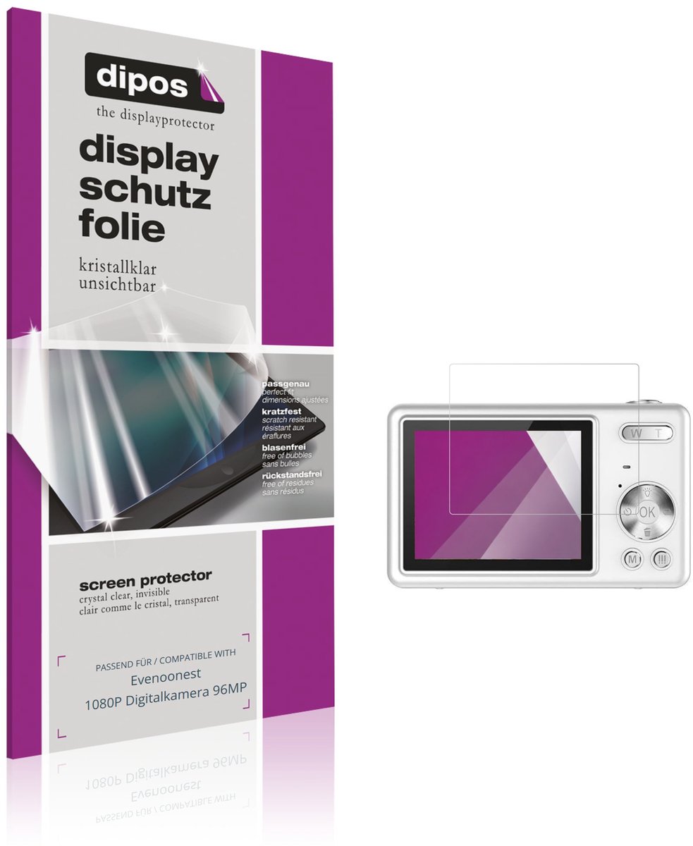 dipos – 4x Beschermfolie geschikt voor Evenoonest 1080P Digitalkamera 96MP | Krasbestendige & heldere Screenprotector Ultra-Thin