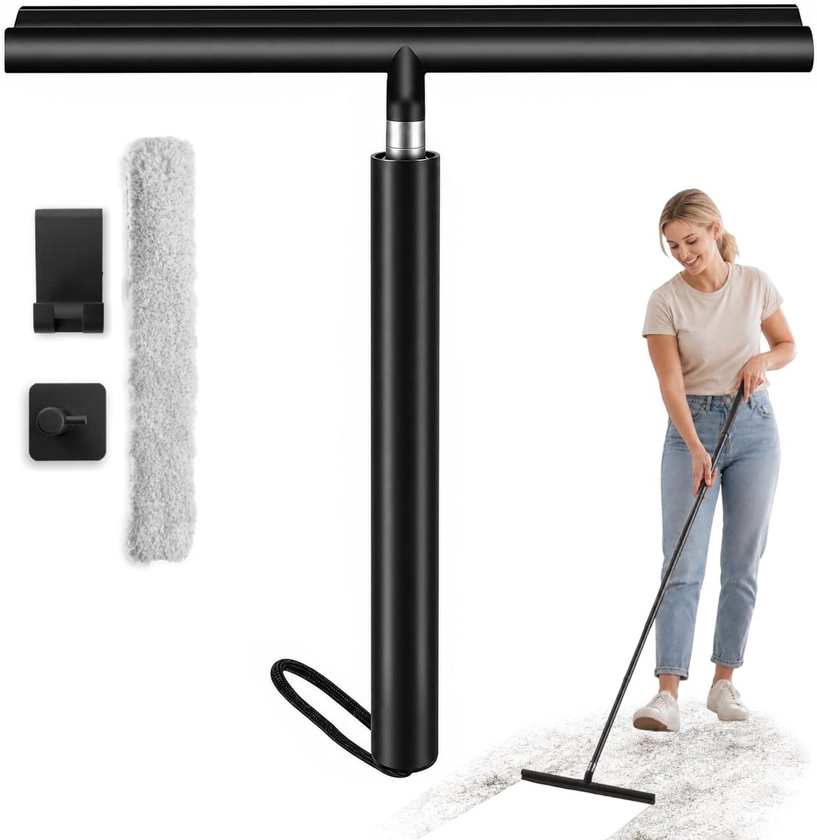 Douchewisser - 120 cm - Aluminium - Zwart