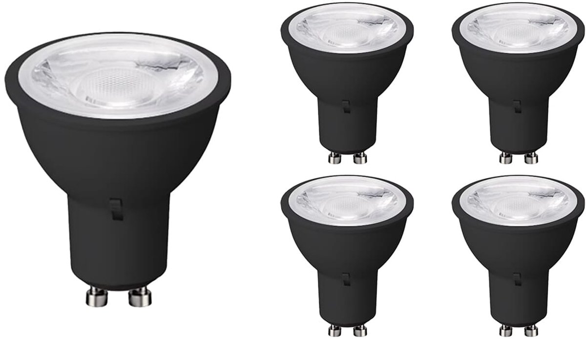 VITO ADVANCE-PRO - LED Spot GU10 - 6W 660lm 3CCT 2700/4000/6400K - Lichthoek 38° - Zwart - 35.000 uur - 5 stuks