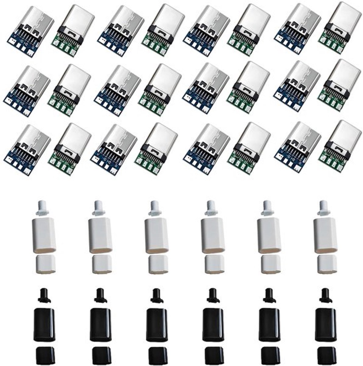 Dailygoody - USB 3.1 Type-C Plug en Socket Set - 12-delige Set met 24 Pins