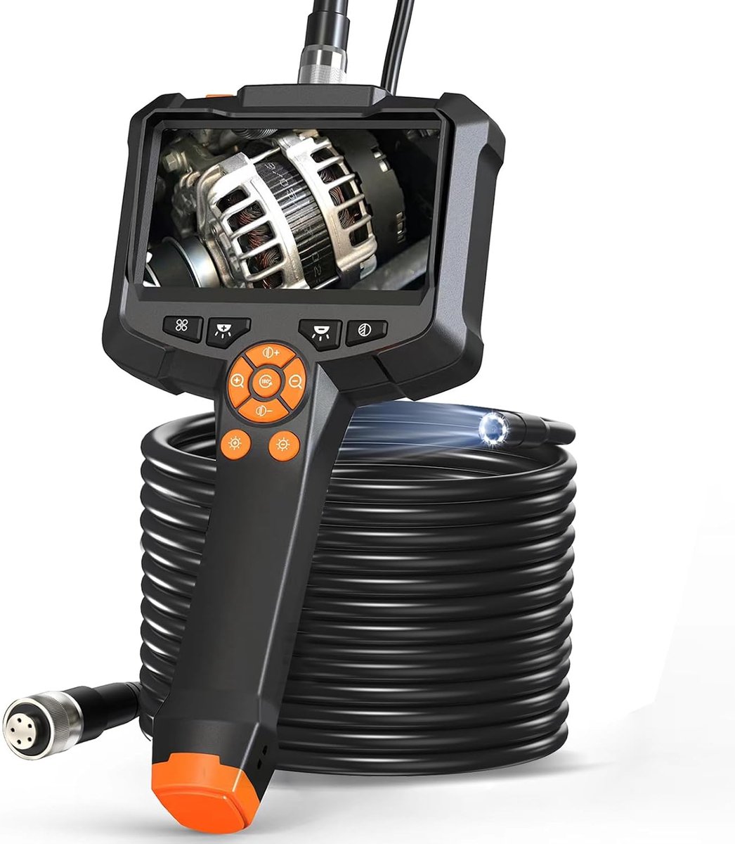 33FT endoscoop-inspectiecamera - 4,3 inch IPS-scherm Borescope met 8 LED-verlichting, handheld 8,0 mm IP67 waterdichte endoscoop, draagbare afvoercamera met 33 ft semi-stijf snoer