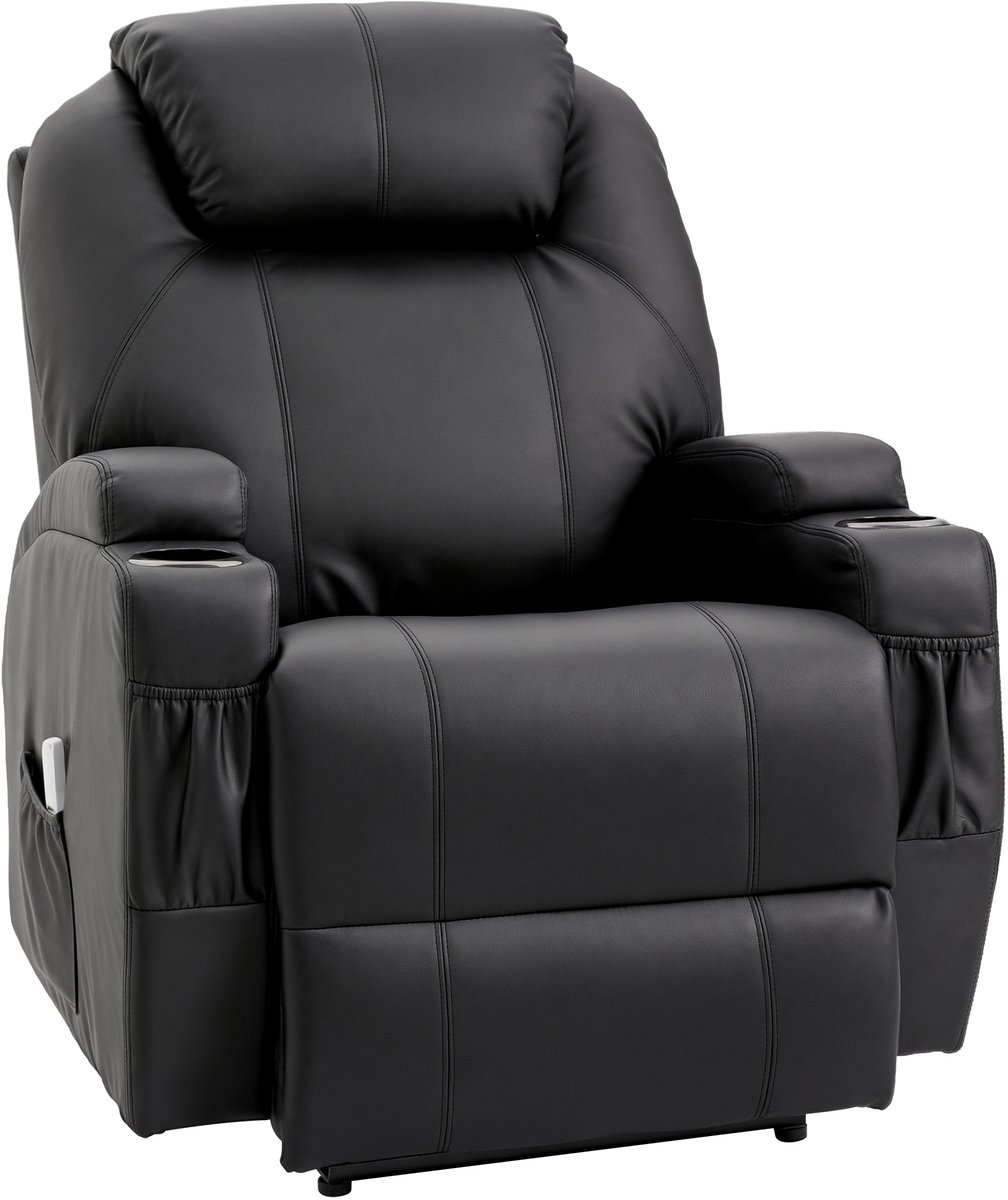 HOMCOM Massage Relaxbank - Kunstleer - 82x97x110cm - Zwart