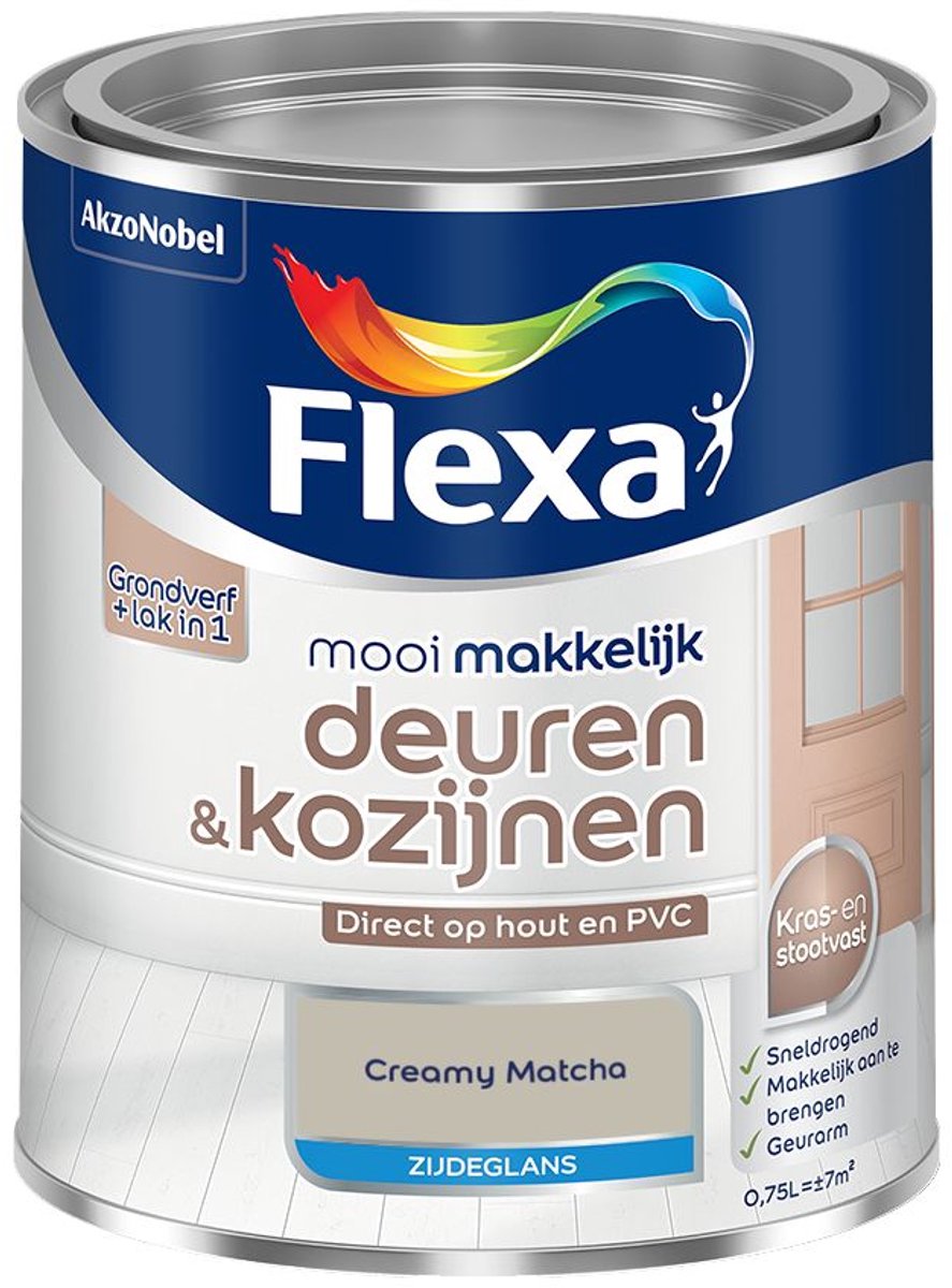 Flexa - Mooi Makkelijk Deuren & Kozijnen Zijdeglans - Creamy Matcha - 750 Ml - Kleur Van Het Jaar 2027