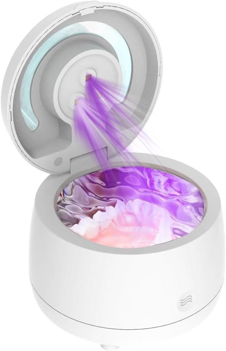 Ultrasone Retainer Cleaner - 3-Minuten Diepe Schone Ultrasone Kunstgebit Cleaner Machine, One-Touch Operatie Ultrasone Reiniger voor Retainers, Mondbeschermers, Beugels, Tandenborstelkoppen