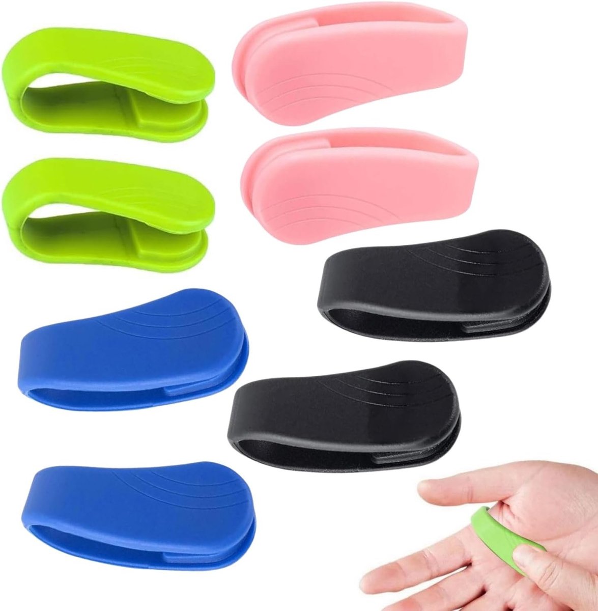 Set van 8 Siliconen Acupressuur Klemmen voor Migraine, Stressverlichting en Zelfmassage, Draagbaar en Effectief voor Ontspanning