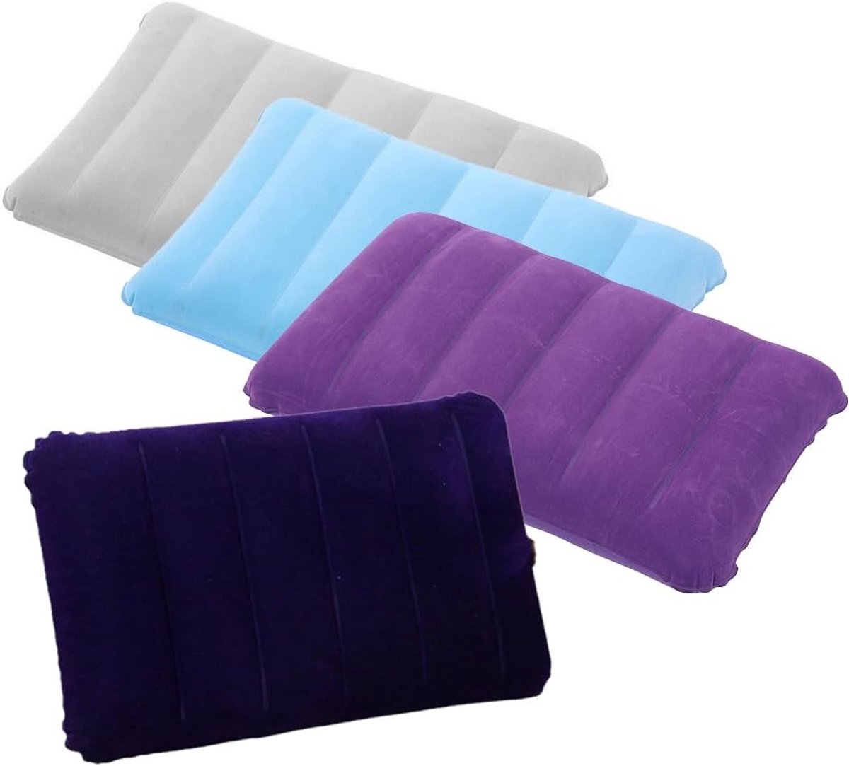 4 Pack Opblaasbare Kussens voor Kamperen en Reizen - Lichtgewicht, Vouwbaar en Comfortabel Strandkussen